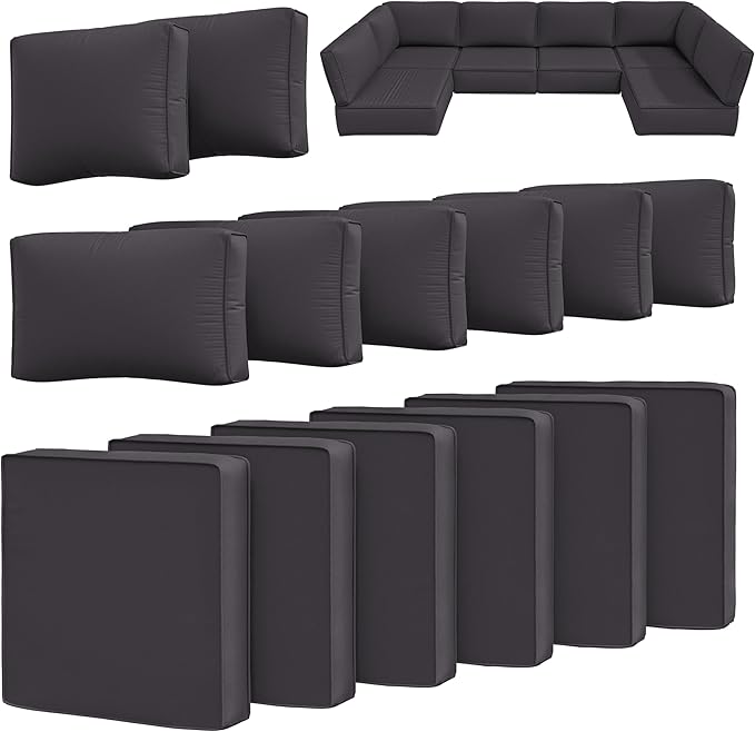 14 Pcs Outdoor Cushion Slipcovers Outdoor Patio Cushion Covers Replacement by Snubbull