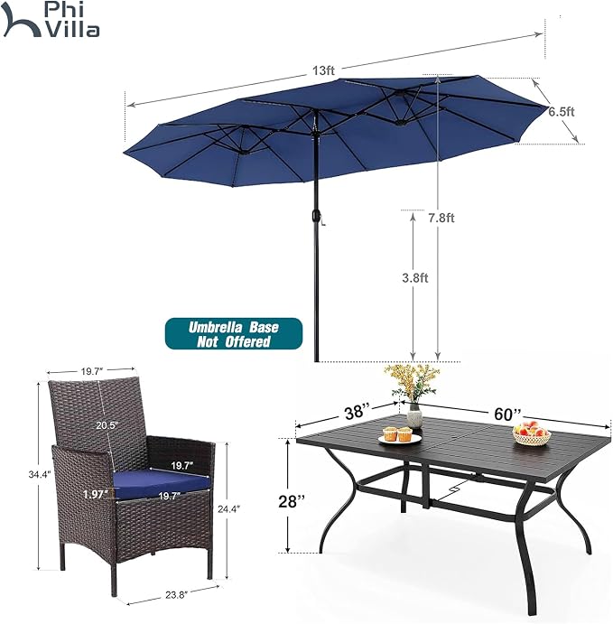 PHI VILLA 7 Piece Outdoor Dining Set - Image 7