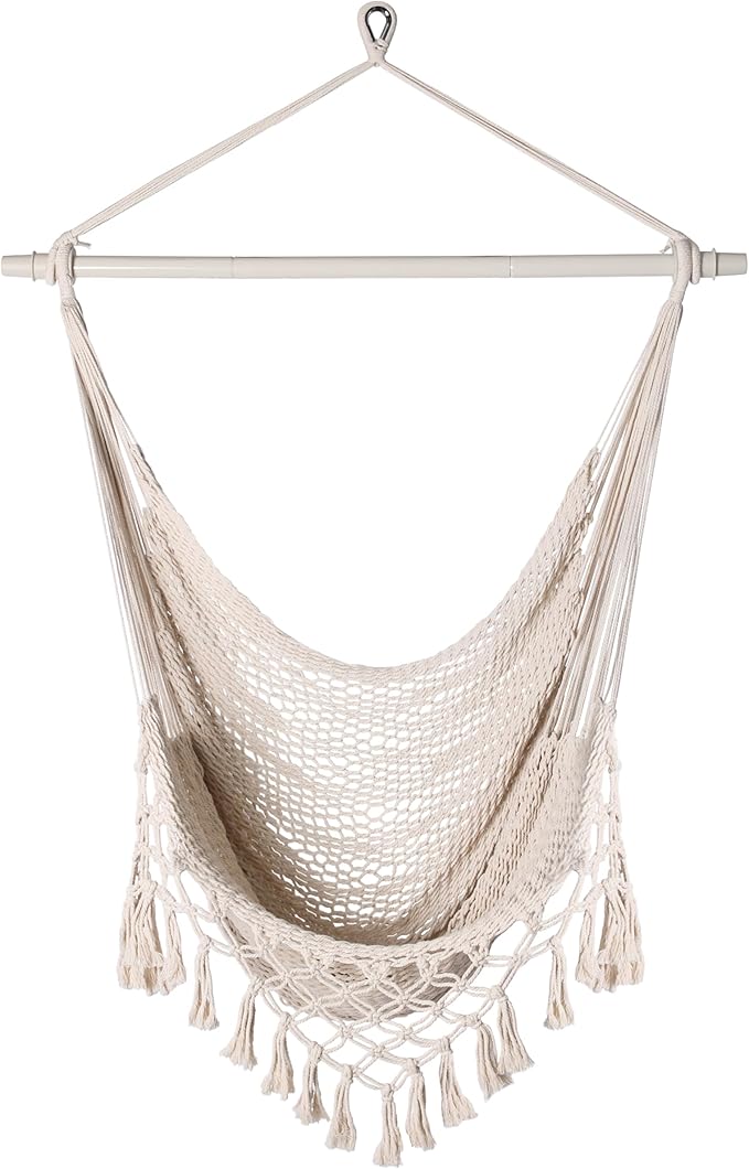 Handwoven Cotton Rope Hammock Chair by Bathonly