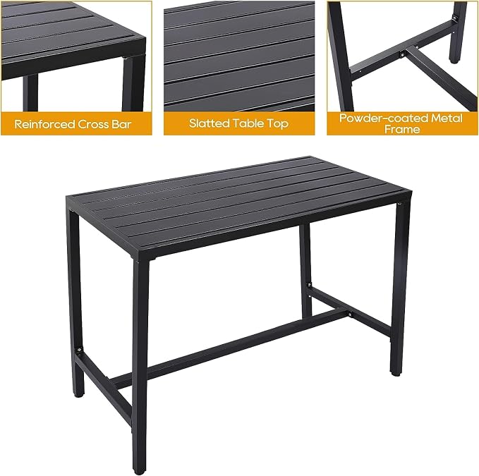 Outdoor Patio Bar Set, Bar Height Patio Dining Set, Weather-Resistant Bistro - Image 3