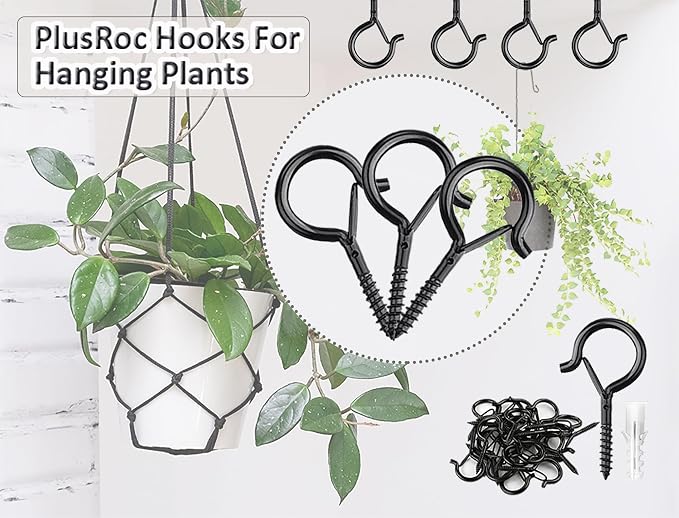 PlusRoc 20 Pack Ceiling Hooks for Hanging Plants Outdoor String Lights Heavy - Image 3