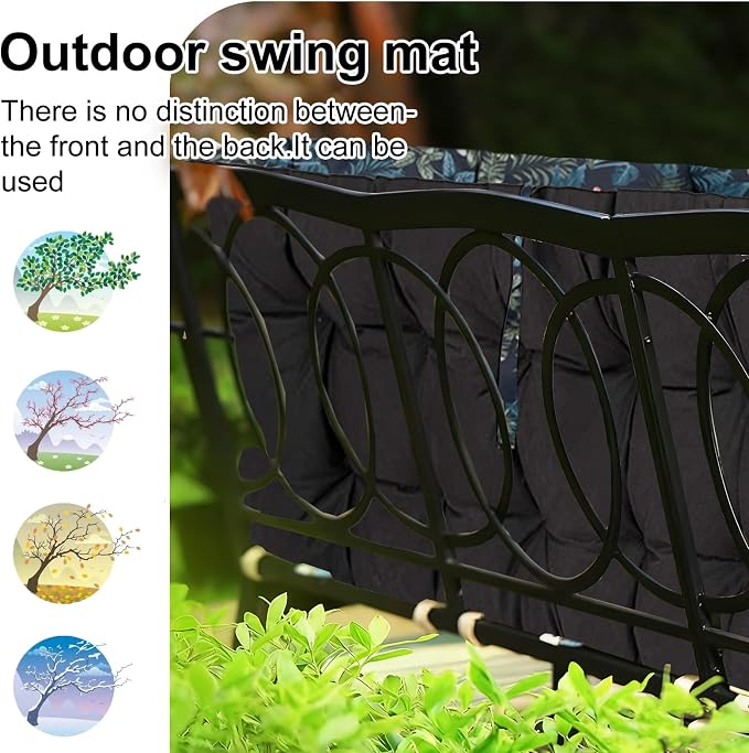 Waterproof Porch Swing Cushion Replacement, Thick 2–3 Seat Swing Seat Cushion - Image 4