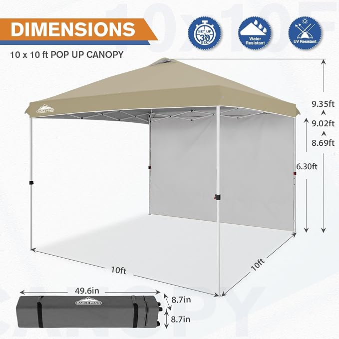 EAGLE PEAK Commercial Canopy 10x10 Pop Up Canopy Tent - Image 3