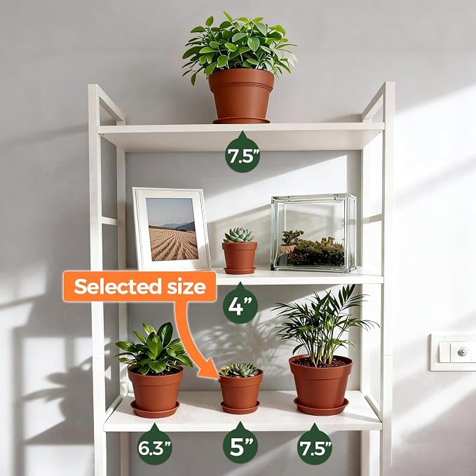 T4U 5 Inch Plant Pot 8-Pack, Plastic Pots - Image 5