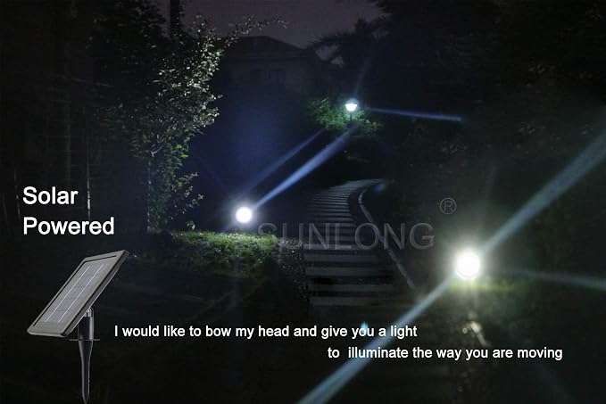 SUNLONG Solar Powered Spot Lights Outdoor Waterproof 2 in 1 Bright Solar - Image 2