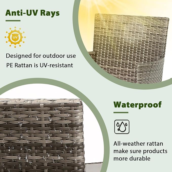 PayLessHere Outdoor Furniture Set 4 Pcs Modular Patio Furniture Set Water - Image 3