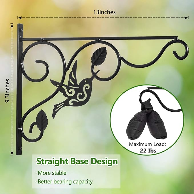 Hanging Plants Bracket, 2 Pack 12 inch Wall Planter Hook - Image 3