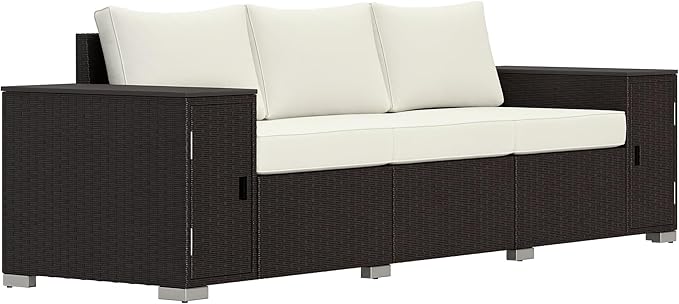 Outsunny 3 Seater Wicker Sofa by Outsunny