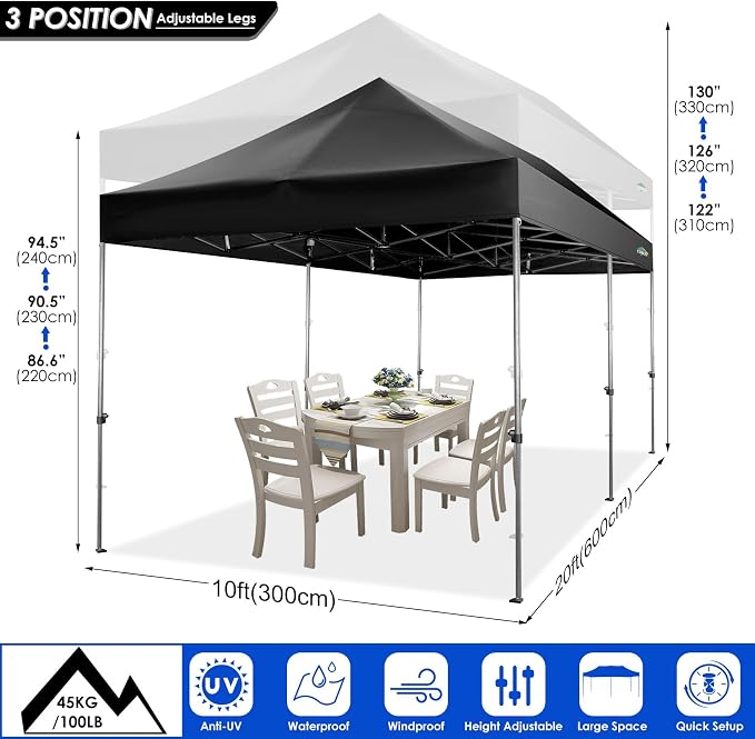 COBIZI 10x20 Heavy Duty Pop up Canopy Tent - Image 5