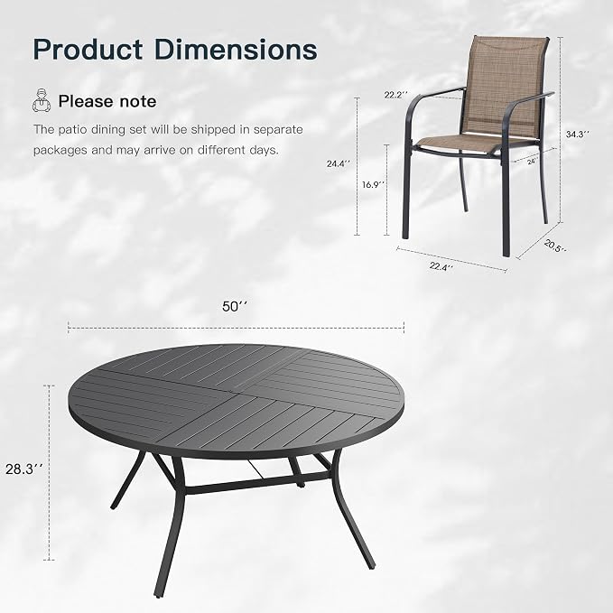 VICLLAX 7 Pieces Patio Outdoor Dining Set - Image 2