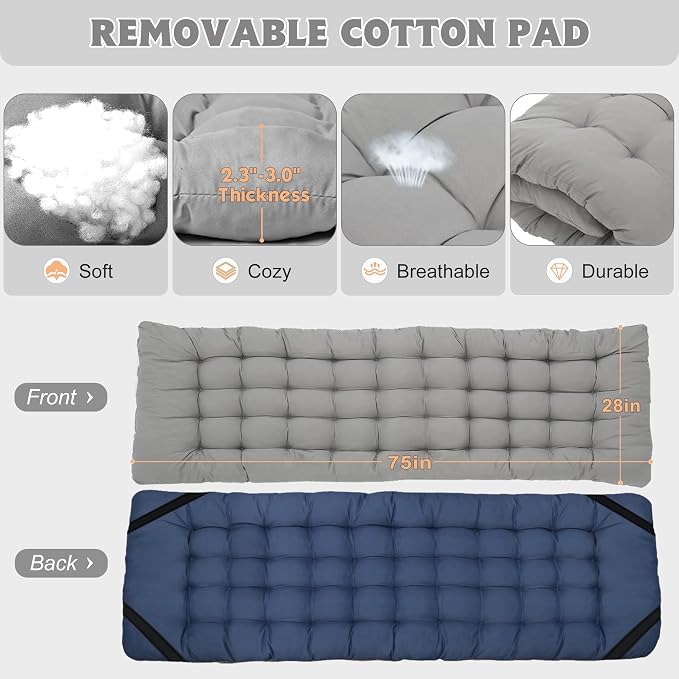 ABORON Camping Cot for Adult 28" Extra Wide, Heavy-Duty 1200D Oxford Cot for - Image 3