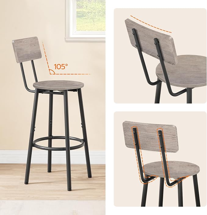 HOOBRO Bar Stools, 25.2" Bar Chairs - Image 7