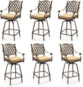 Outvita Outdoor Patio Swivel Bar Stools Set of 6, All-Weather Cast Aluminum Bar by Outvita