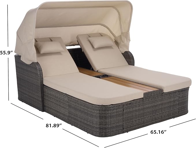 SAFAVIEH Outdoor Patio Furniture Collection – Victoria Grey Brown & Taupe - Image 2