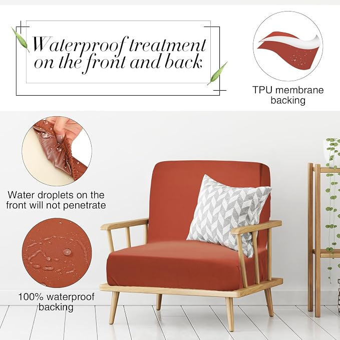 Newwiee 8Pcs Patio Cushion Covers Stretch Outdoor Cushion Cover Replacement - Image 4