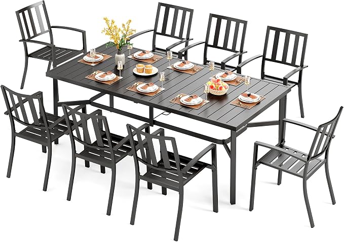 PHI VILLA 9 Pieces Outdoor Dining Set by PHIVILLAThepioneerofcomfortablehouseholdsupplies