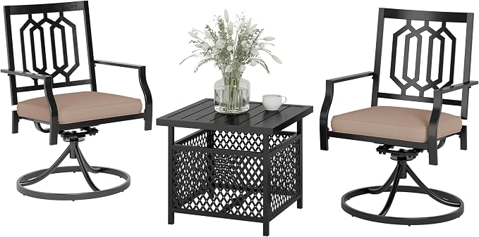 PHI VILLA 3 Piece Outdoor Bistro Set by PHIVILLAThepioneerofcomfortablehouseholdsupplies