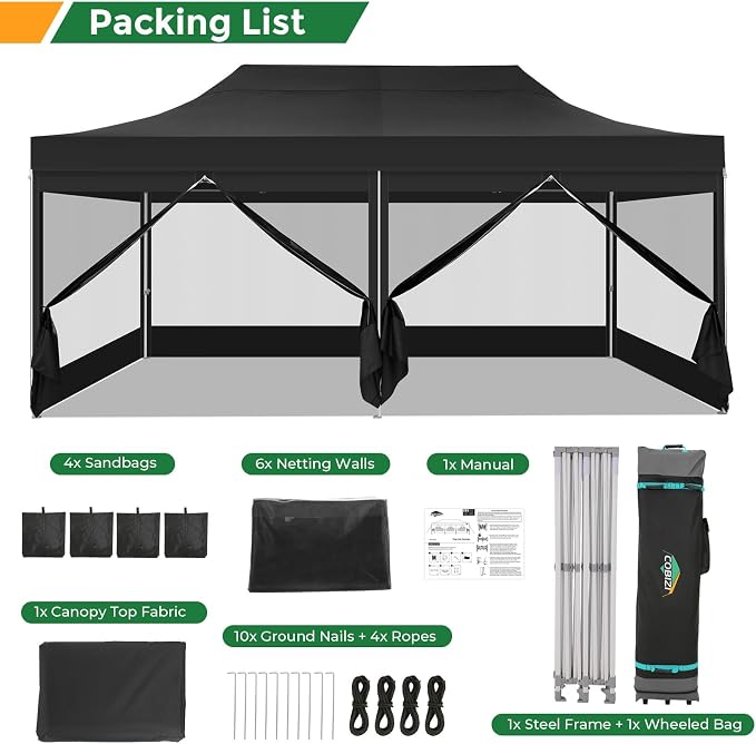 COBIZI 10x20 Heavy Duty Pop Up Canopy Tent - Image 8