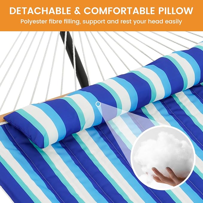 Lazy Daze Hammocks 2 Person Hammock Pad and Pillow Set, Double Polyester - Image 2