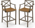 Outdoor Bar Stools Set of 2, 26 Inch All Weather HDPS Patio Counter Height by COZYMAN