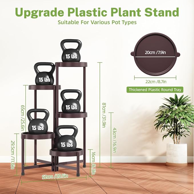 iDavosic.ly 5 Tier Folding Plant Stand Indoor Outdoor - Image 5