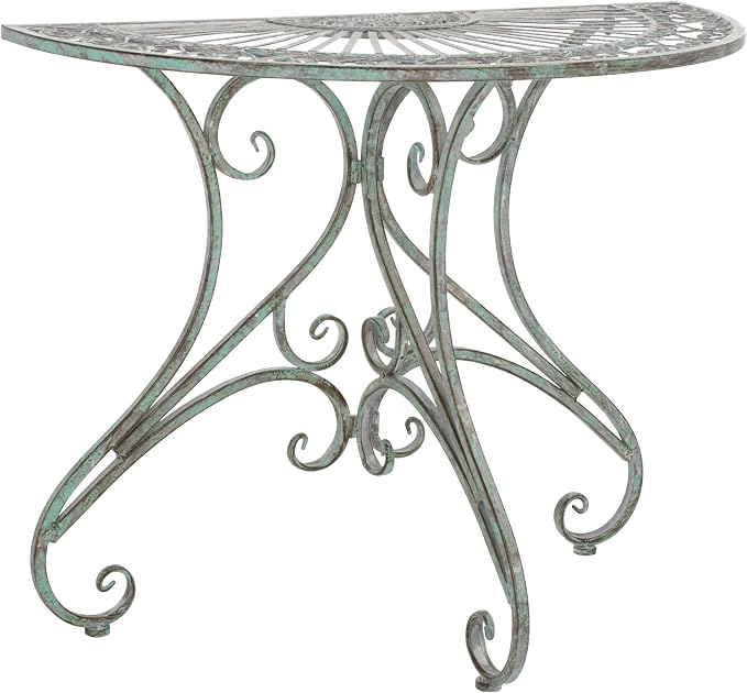 SAFAVIEH Outdoor Collection Annalist Victorian Scroll Antique Dark Green - Image 9