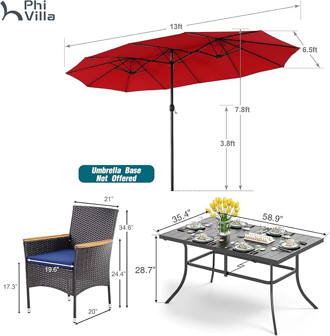 PHI VILLA 8 Pieces Patio Dining Set - Image 7