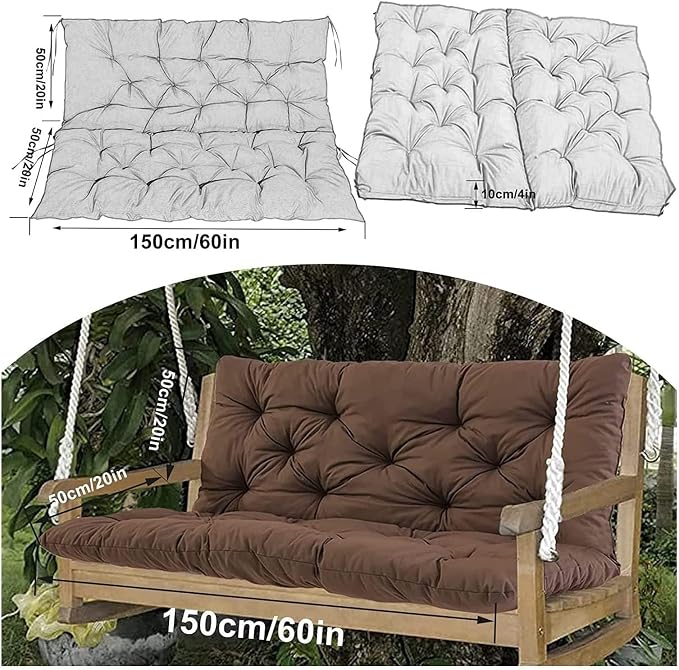 Swing Cushion Replacement Outdoor Porch Waterproof Bench Cushion 2-3 Seater - Image 8