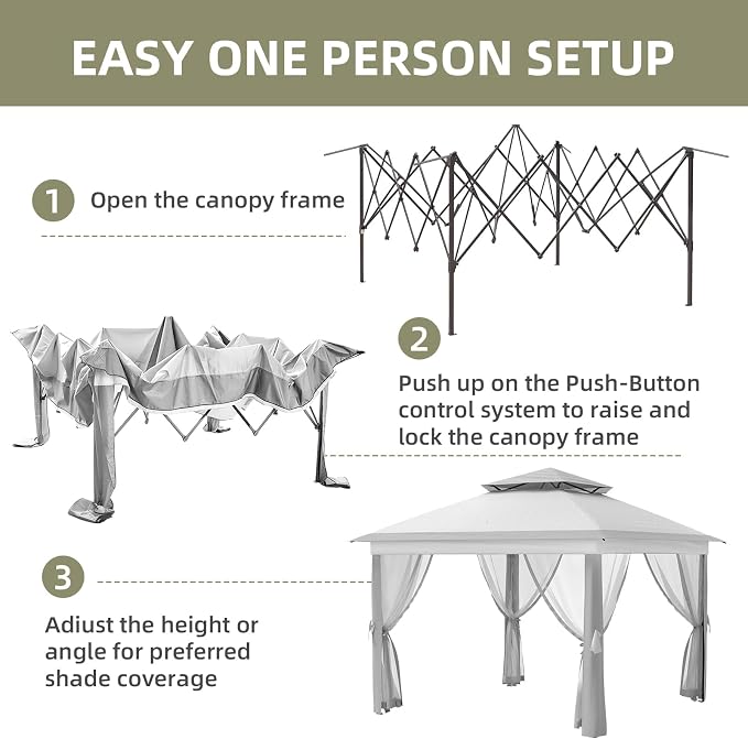 11x11 FT Outdoor Gazebo, Heavy Duty Pavilion - Image 5