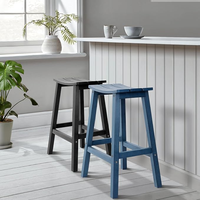Stoog All-Weather Bar Stools Set of 4, Low Maintenance, - Image 9