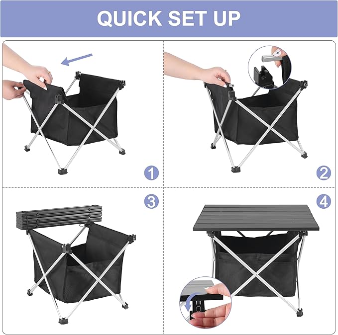 Grope Portable Camping Table Ultralight Aluminum Camp Table - Image 4