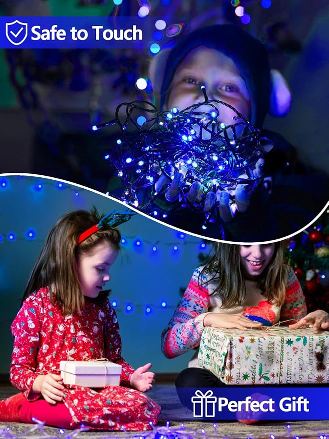 2 Pack 200 LED Solar String Lights Outdoor, Solar Christmas Lights - Image 6
