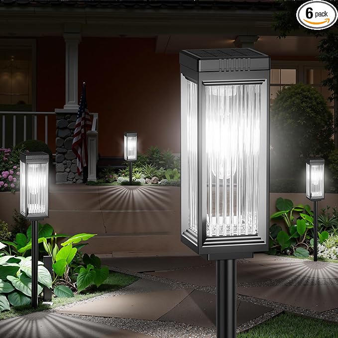 Solar Pathway Lights Outdoor, 6 Pack Upgraded Solar Lights Outdoor Waterproof by ELECLINK