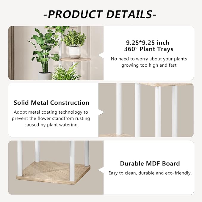 AZERPIAN Plant Stand 5 Tier Indoor Metal Flower Shelf - Image 5