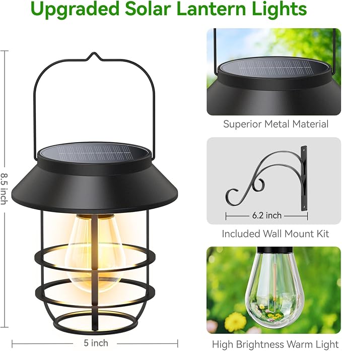 Solar Lanterns Outdoor Waterproof, High Brightness Hanging Solar Lights - Image 4
