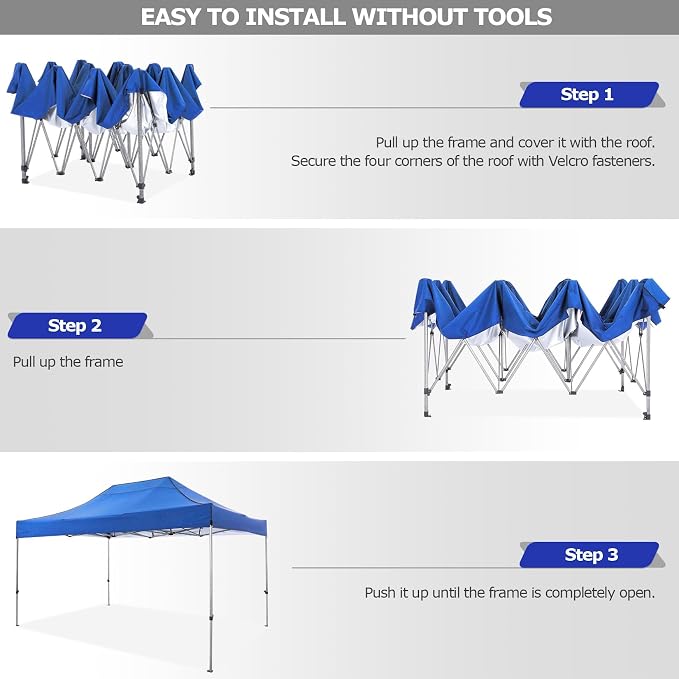 COBIZI 10x15 Pop up Canopy Gazebo 3.0, Easy up Heavy Duty Canopy - Image 4