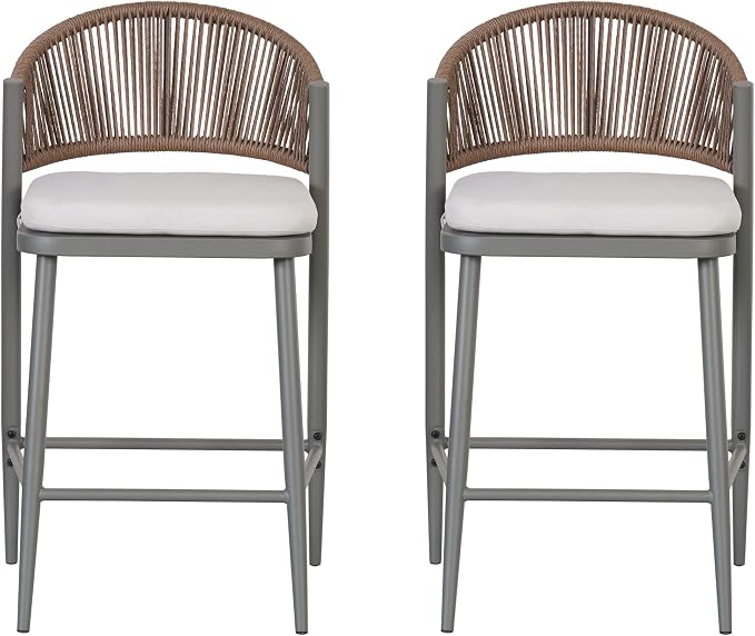 Christopher Knight Home Hearth 26.00" H Patio Barstools Set of 2, Woven Wicker - Image 6