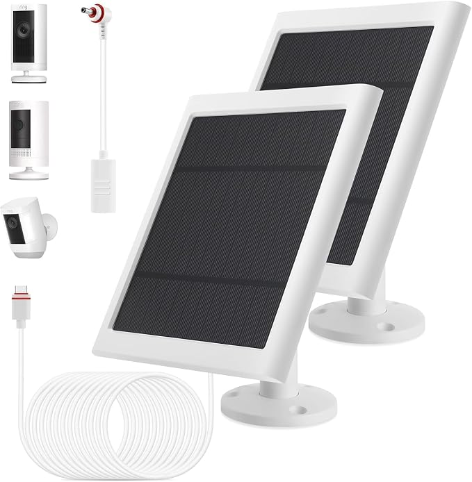 IP65 Solar Panel Outdoor for Ring Cameras Spotlight Cam Plus/Pro Stick Up by Fehuatenda