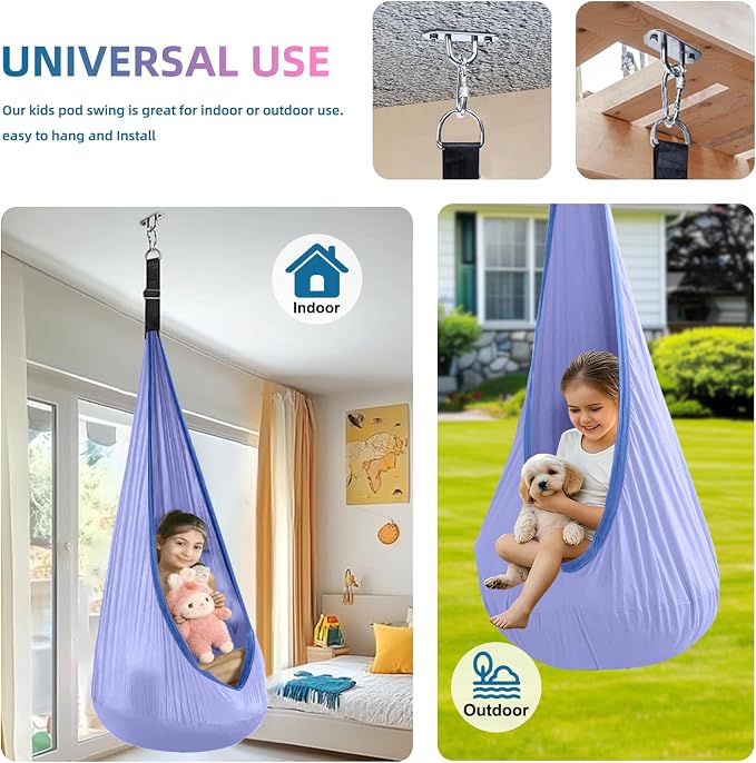 Kids Swing Seat Hammock Chair Indoor Outdoor Hanging Chair - Image 4
