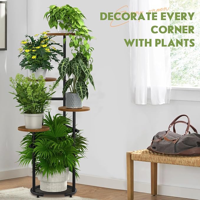TOSKING 5 Tier Metal Plant Stand Indoor， Plant Shelf, Corner Shelf Flower Pot - Image 8