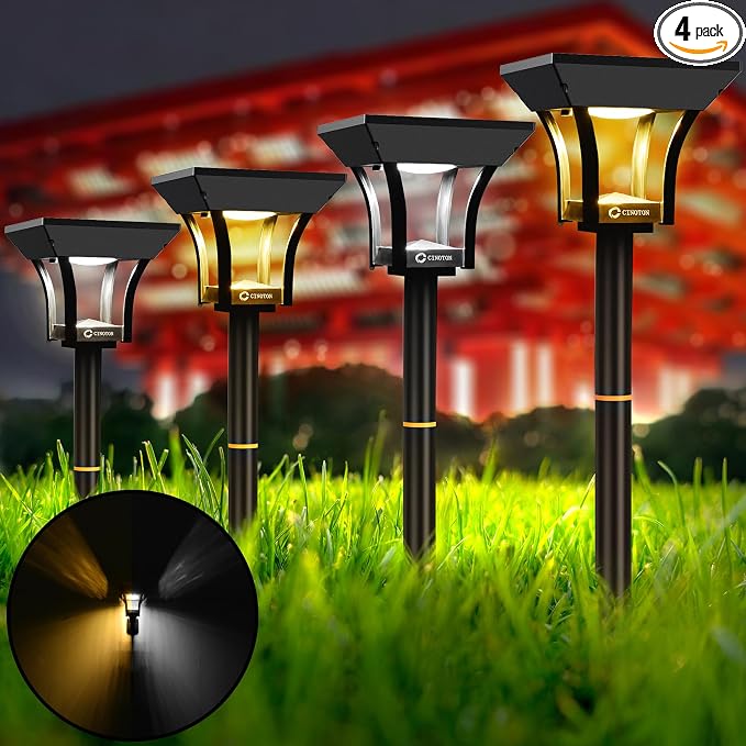CINOTON 2-in-1 Solar Pathway Lights Outdoor by CINOTON