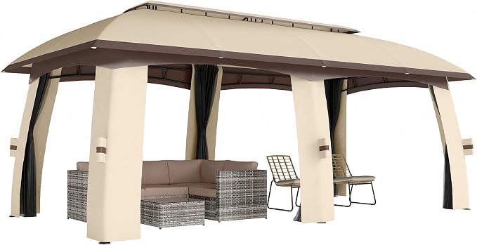 Outsunny 10' x 20' Patio Gazebo, Outdoor Gazebo Canopy Shelter by Outsunny