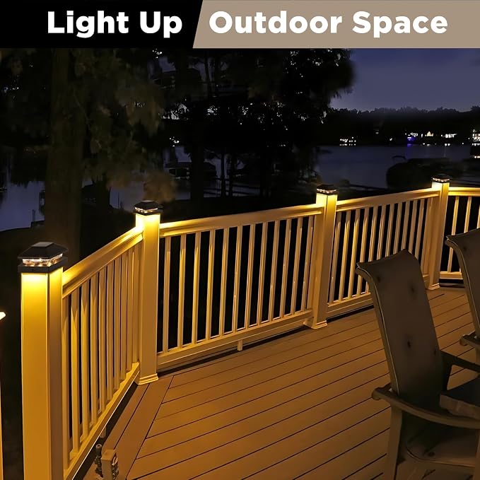 Solar Post Cap Lights Outdoor 16-Pack, Bright Warm White - Image 6
