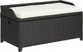 Outsunny 38 Gallon Outdoor Wicker Storage Bench Deck Box, PE Rattan Patio by Outsunny