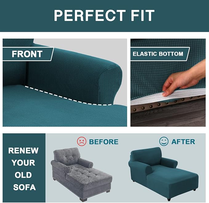 FantasDecor Chaise Lounge Cover Stretch Chair Lattice Slipcover - Image 6