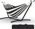 Double Hammocks with Stand for Outside, Portable Space Saving Heavy-Duty Steel by KYBOLT