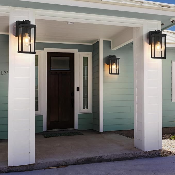 Dusk to Dawn Porch Lights with GFCI Outlets Waterproof Outdoor Wall Lights - Image 9