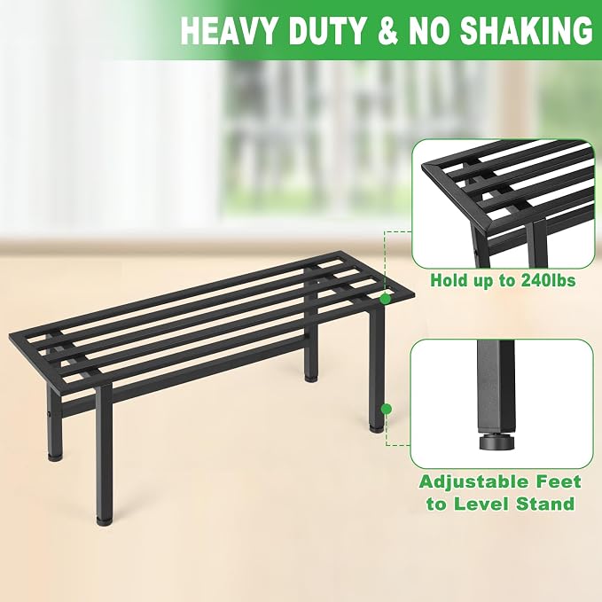 2 Pack Metal Plant Stand Outdoor Plant Shelf Indoor, 1 Tier Heavy Duty Plant - Image 3