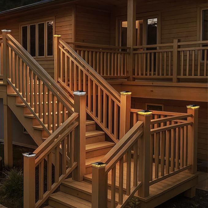 btfarm 4x4 Solar Post Cap Lights Outdoor, 2 Modes 16 LED Fence Deck Post Lights - Image 7