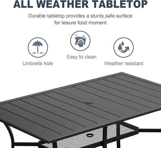 VICLLAX 7 Pieces Patio Outdoor Dining Set - Image 6